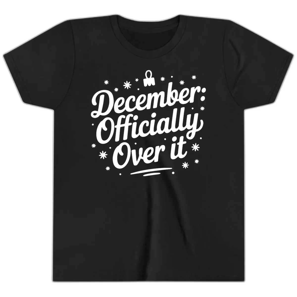 December Officially Over It Youth T-Shirt in Black